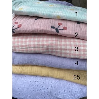 Vải xô Muslin hoa cherry màu đẹp, dễ thương