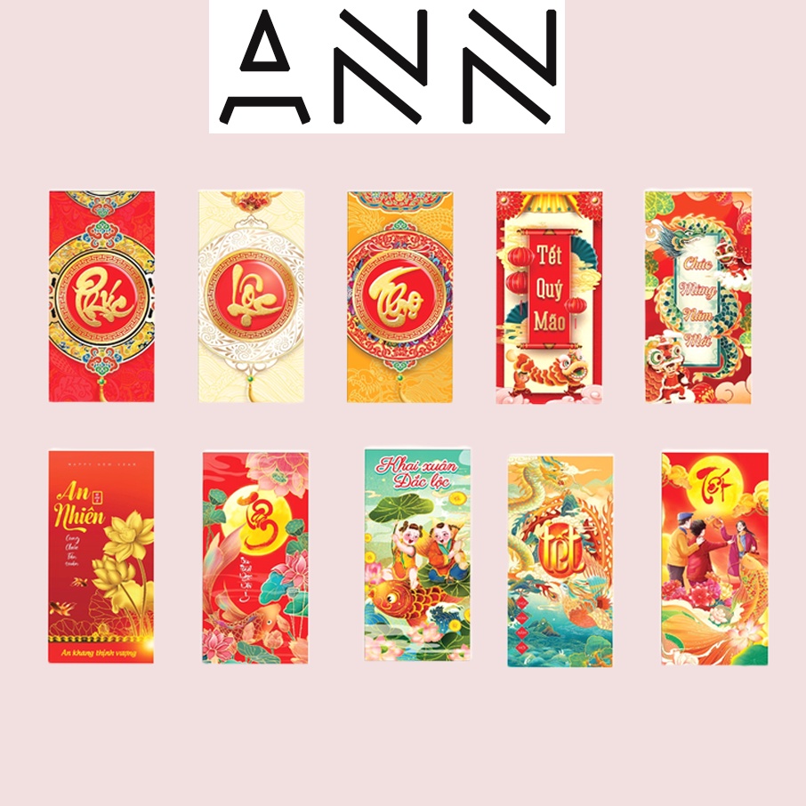 30 bao Lì Xì Tết 2023 Quí Mão - Ít Nhất 6 Đến 10 Mẫu Ngẫu Nhiên