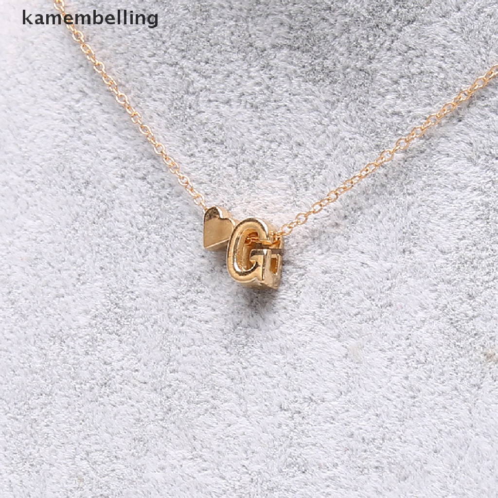 Kamembelling Vòng cổ Mặt Trái Tim Nhỏ Màu Vàng / Bạc Khắc Chữ Sumeng Thời Trang
