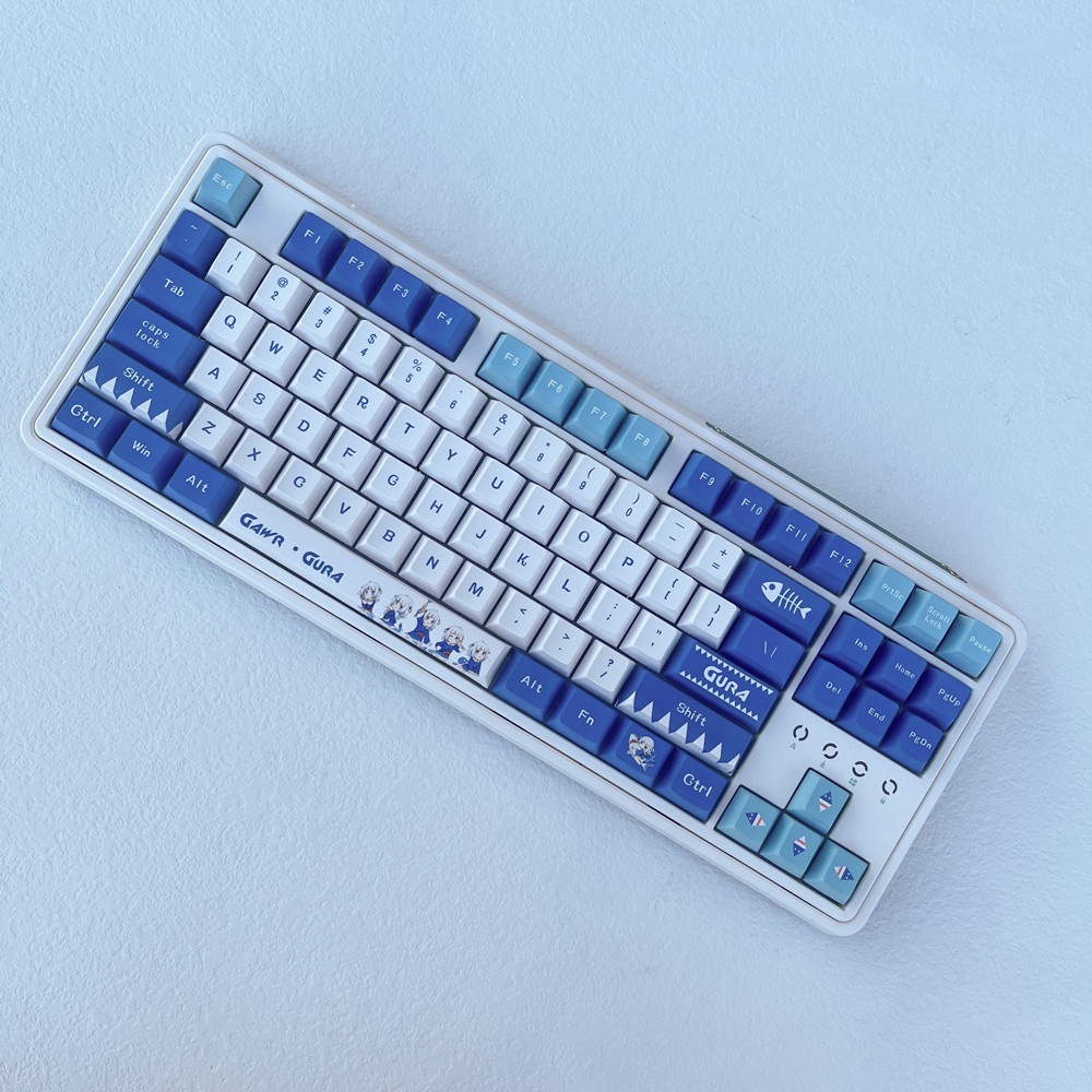 Gawr Gura Keycaps Cherry Profile Anime PBT Dye Sub Bàn phím cơ Keycap