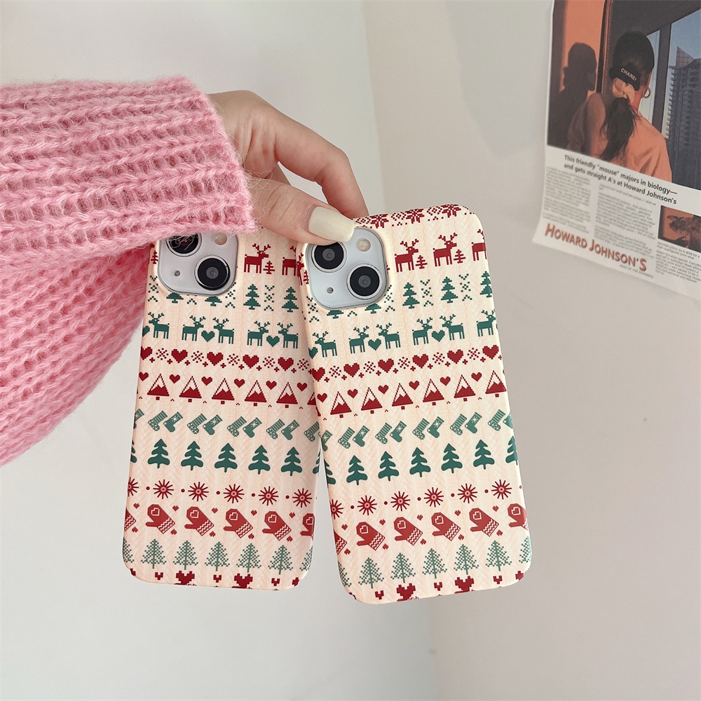 Ốp Điện Thoại PC Cứng Viền Tpu Dẻo Họa Tiết Hoạt Hình Phong Cách Giáng Sinh Chống Sốc Cho iPhone 14 13 12 11 Pro XS Max