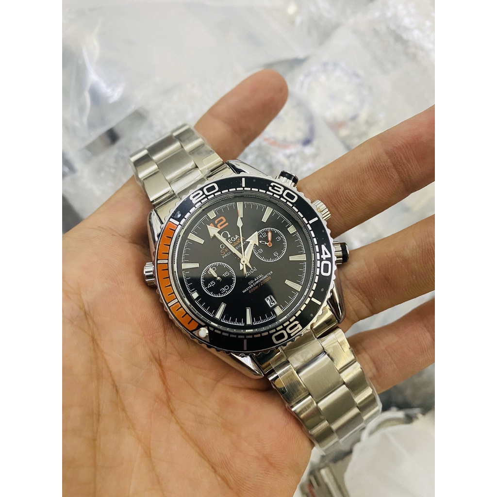 Đồng hồ Nam Omega pin thép đúc 316l chạy full 6 kim. bảo hành 2 năm