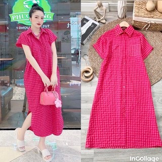 đầm xuông caro bigsize đáng yêu