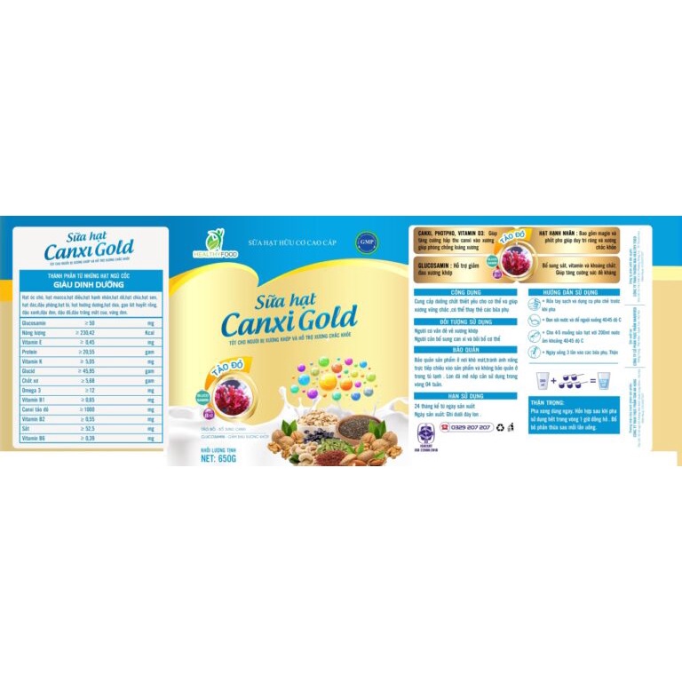 SỮA HẠT CANXI GOLD  650gr