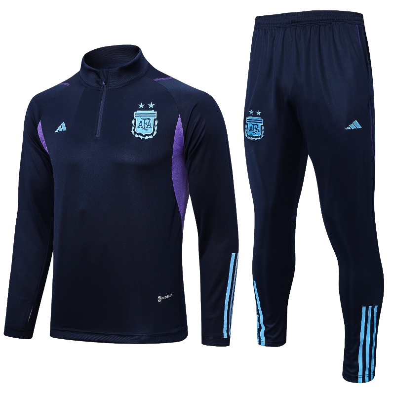 Áo Khoác Bóng Đá Tay Dài Có Khóa Kéo Nửa Thân Số 2022-23 Argentina Chất Lượng Cao Mùa Thu Đông 1: 1