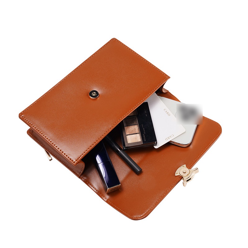 Túi Đeo Chéo Hình Vuông Nhỏ Có Khóa Kim Loại Thời Trang Cho Nữ