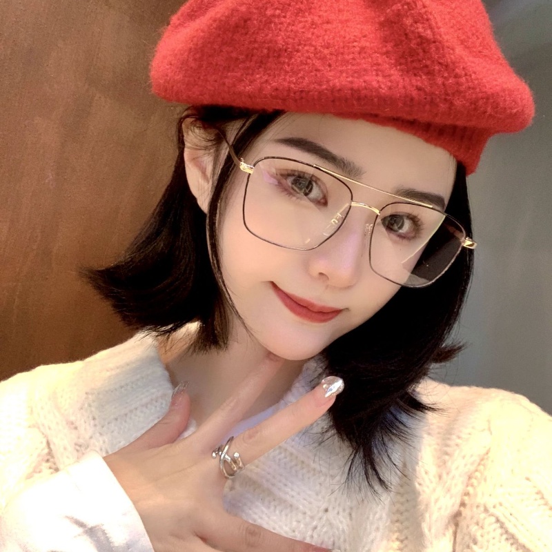 Mắt Kính Gọng Vuông Kim Loại Chống Bức Xạ Phong Cách Cổ Điển Thời Trang Cho Nam Và Nữ