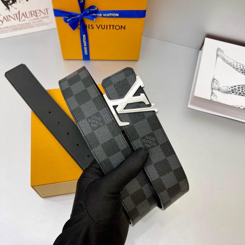 Dây Thắt Lưng , Dây Nit Nam LV Mặt Khoá Kim Loại Nguyên Khối Trẻ Trung Thanh Lịch Cao Cấp