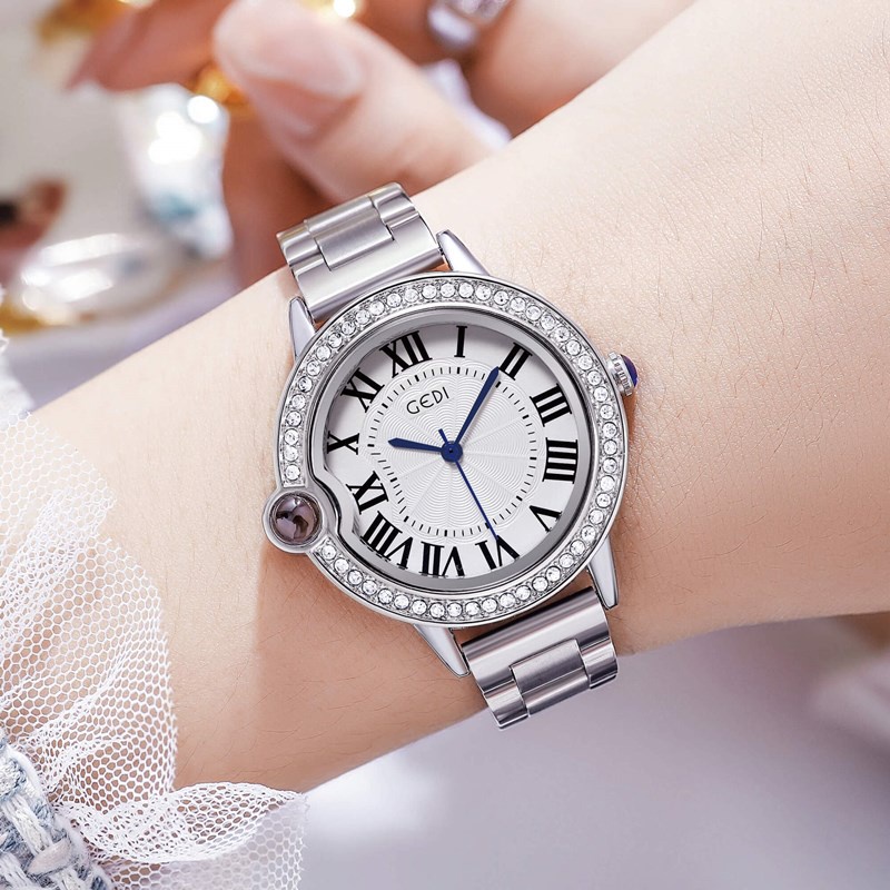 Đồng hồ đeo tay Gedi 51109 bằng thép thời trang cho nữ