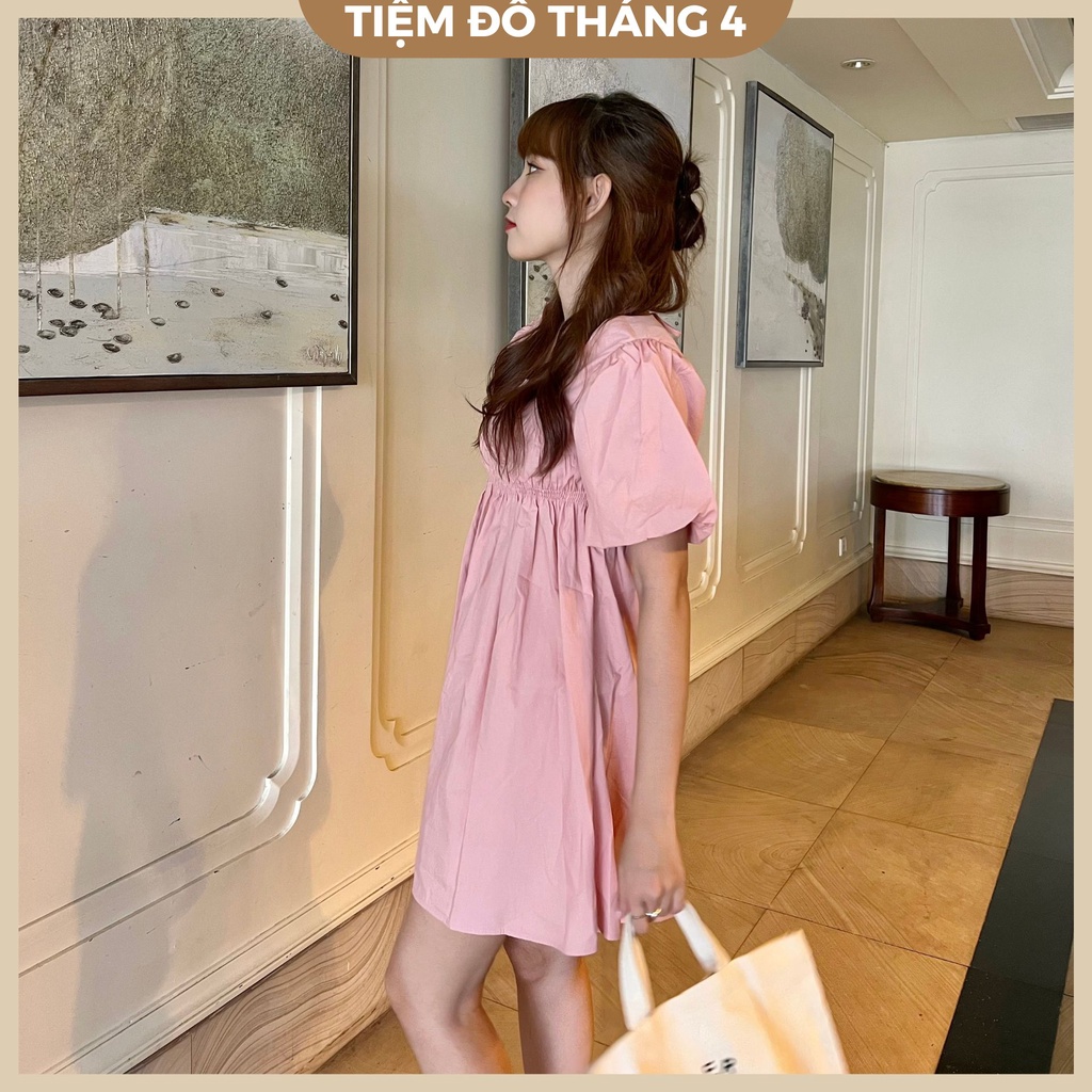 Đầm Babydoll Nữ Form Rộng Vải Si Cotton Dáng Chữ A Hở Lưng TIỆM ĐỒ THÁNG 4 ALLEY DRESS