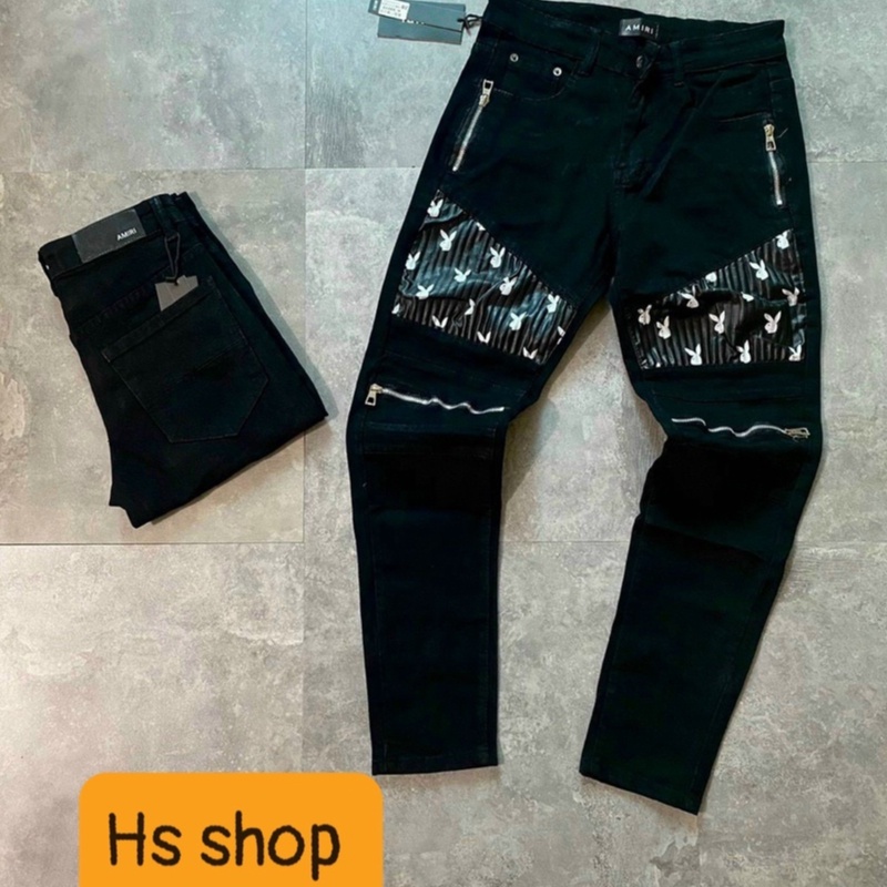 Quân Vá Da +Vá Thỏ Cao Cấp Cho Nam Chât Liệu Jean Cotton