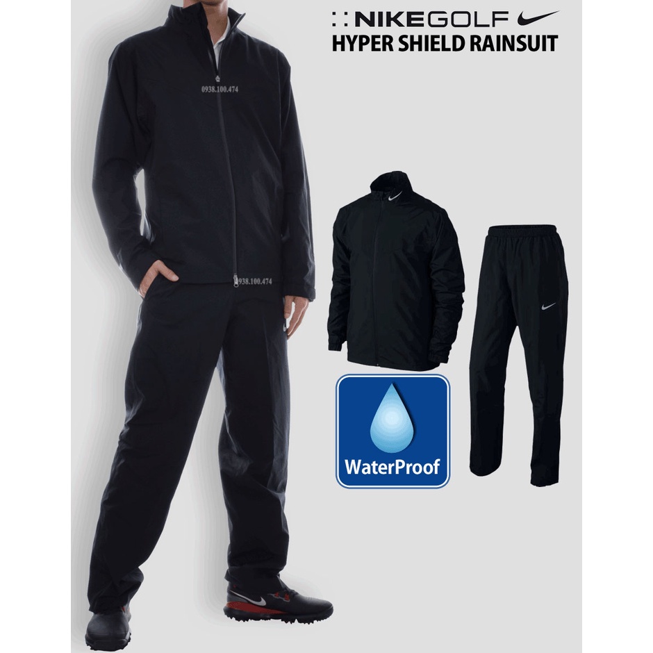 Áo quần nam Nike chính hãng màu đen dòng Nike Golf chống nước cực tốt với công nghệ Hypershield