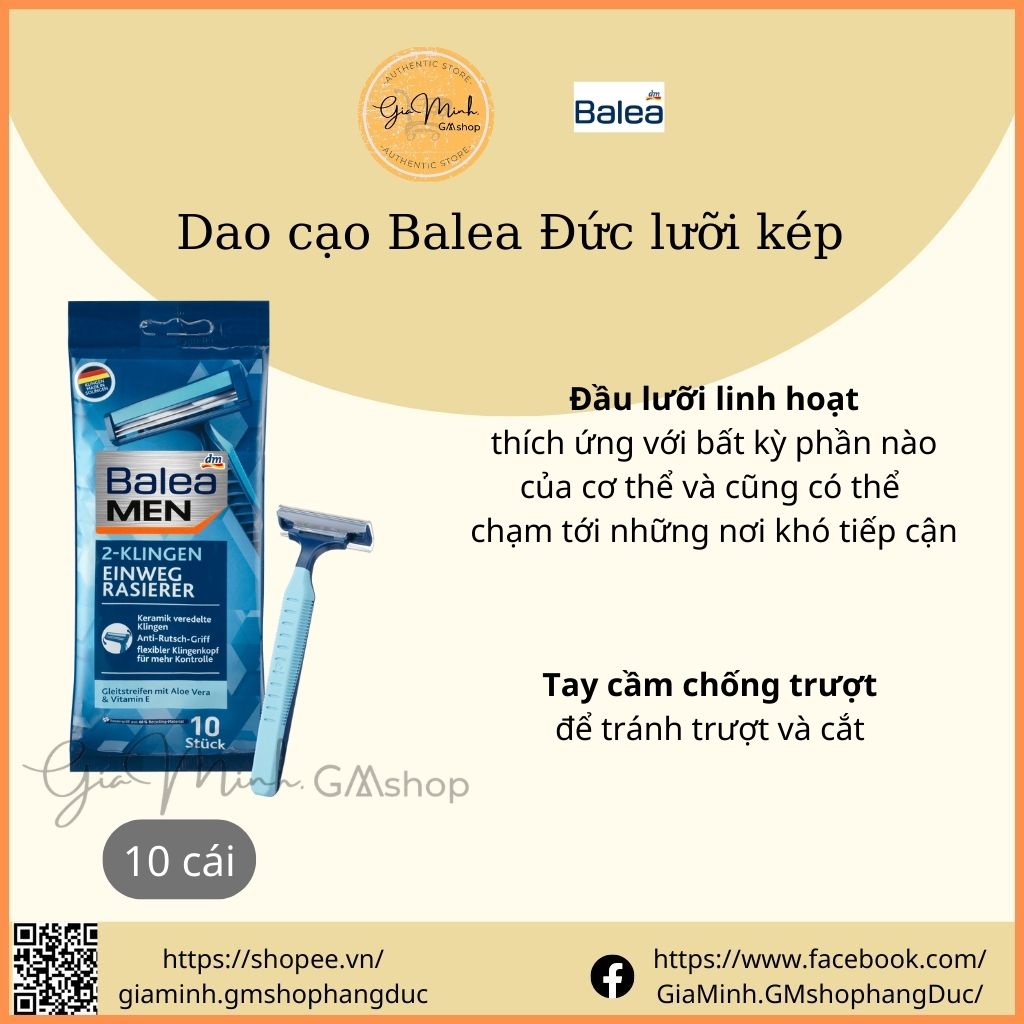 Dao Cạo Lưỡi Kép Balea - Nội địa Đức