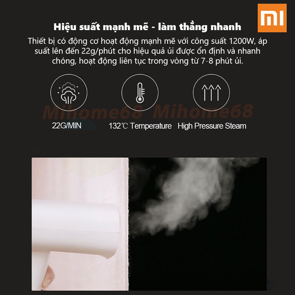Bàn là hơi nước Xiaomi Mijia Zanjia ZJ GT-306LW bàn ủi hơi nước cầm tay nhỏ gọn công suất 1200W là phẳng các loại vải