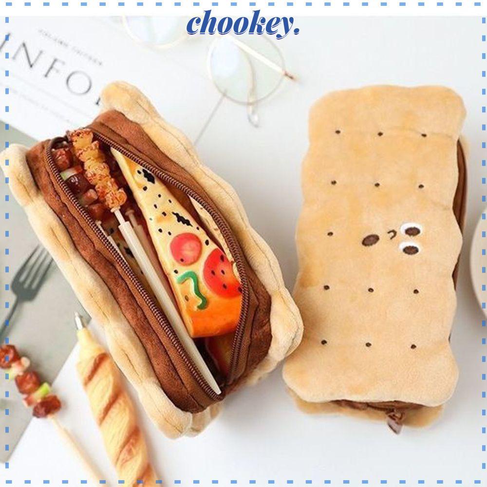 Túi Đựng Bút Hình Bánh Quy Bằng Lông Nhung Dễ Thương Xinh Xắn