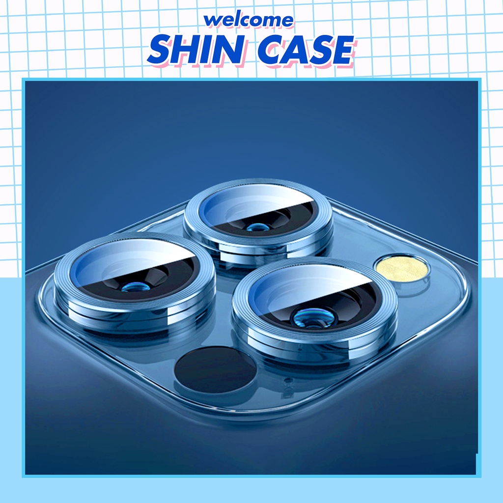 Kính cường lực iphone viền kim loại bảo vệ mắt Camera 6/6plus/6s/7/7plus/8/8plus/plus/x/xr/xs/11/12/pro/max/Shin Case