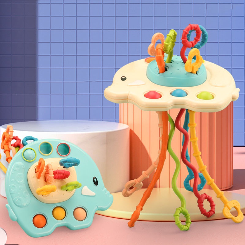 Đồ Chơi Dây Kéo Gắn Ngón Tay Giáo Dục Theo Phương Pháp Montessori Cho Bé 1-3 Tuổi