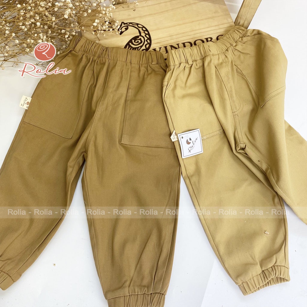 Quần kaki basic unisex ROLIA vải kaki dày dặn, chắc chắn cho bé trai và gái Q02
