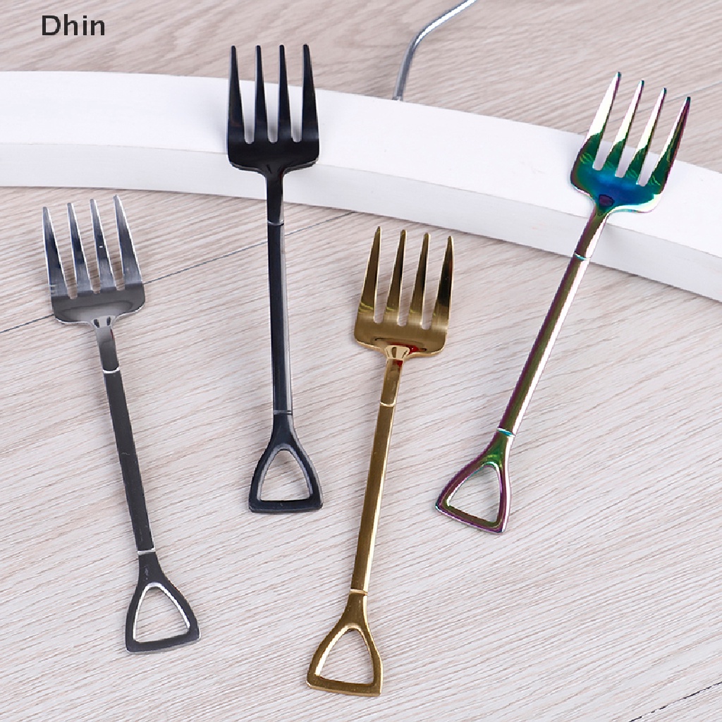1 Muỗng Cà Phê / Ăn Kem / Nĩa Bằng Thép Không Gỉ Nhiều Màu Sắc