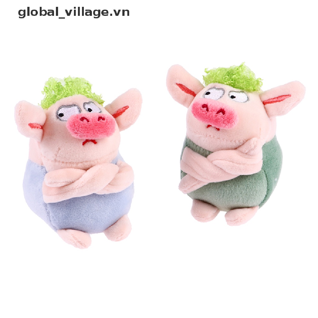 1 Chú Heo Nhồi Bông Màu Xanh Lá Cây Giận Dữ Nhồi Bông Mềm Mại Trang Trí Túi Xách / Móc Khóa