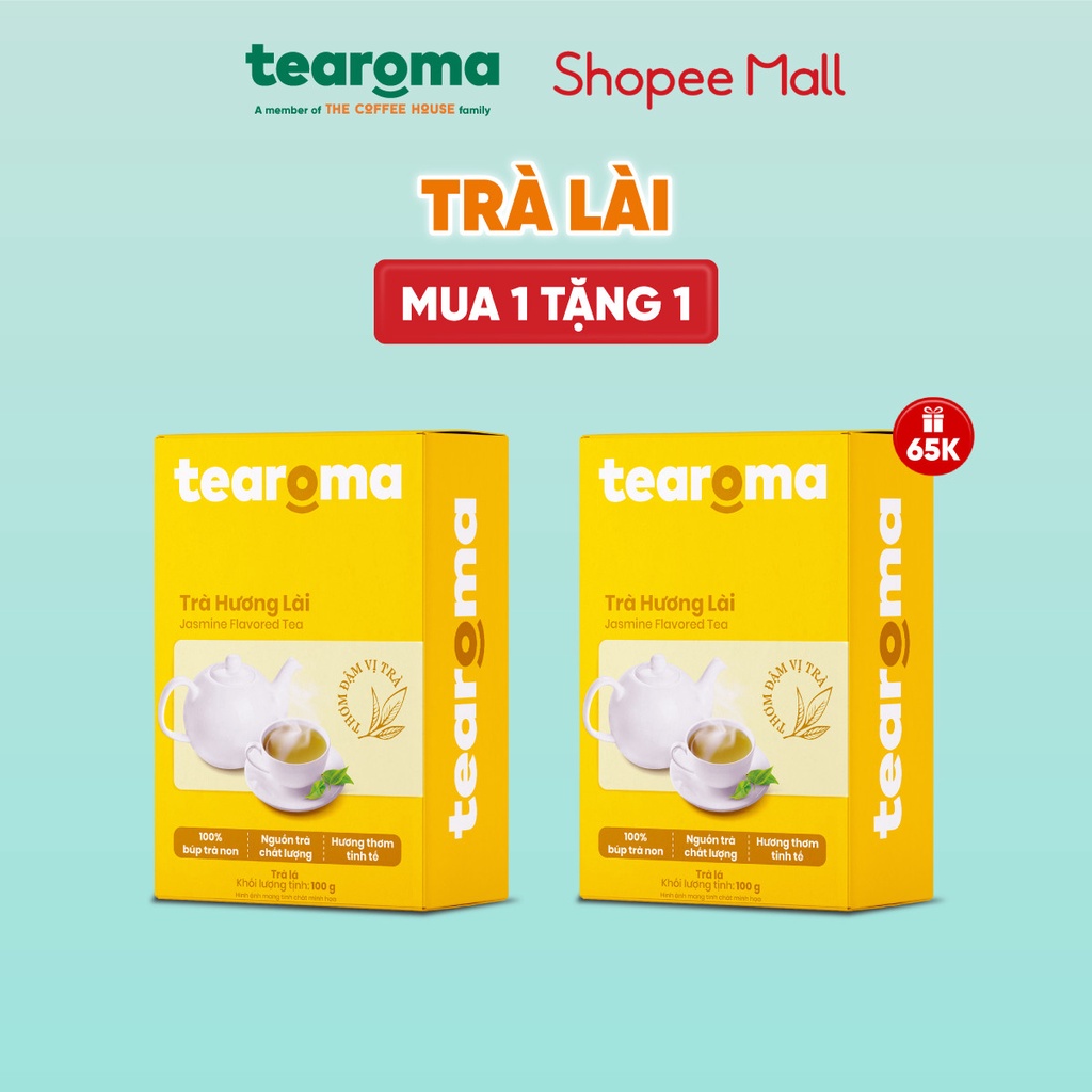 [Mua 1 tặng 1] Tearoma Trà Lài - Hộp 100g