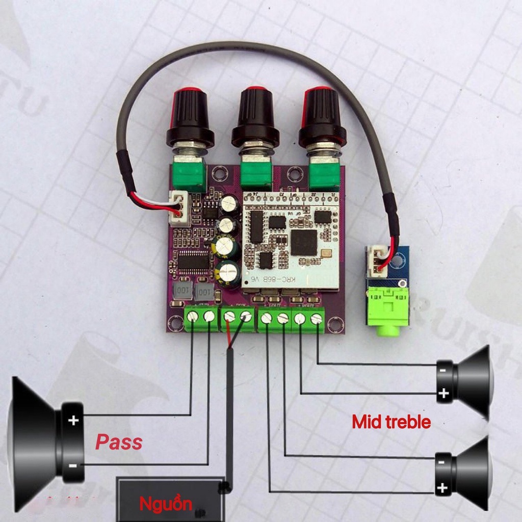 Mạch âm thanh Krc 2.1 TPA 3110 Màu tím (15*15+30W) Bản nâng cao