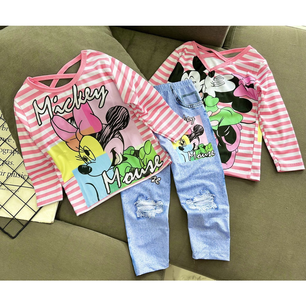 Bộ tay dài quần dài thun lạnh 3D siêu sang cho bé gái size đại 25-45kg-Quần áo trẻ em-Pikakids