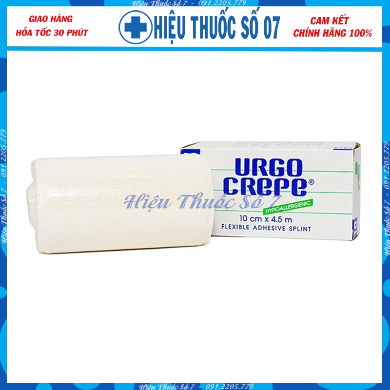 Băng keo lụa Urgo Crepe có độ dính lâu, dùng để băng các vết thương ngoài da size 6cm, 8cm, 10cm (Made in Thai Lan)