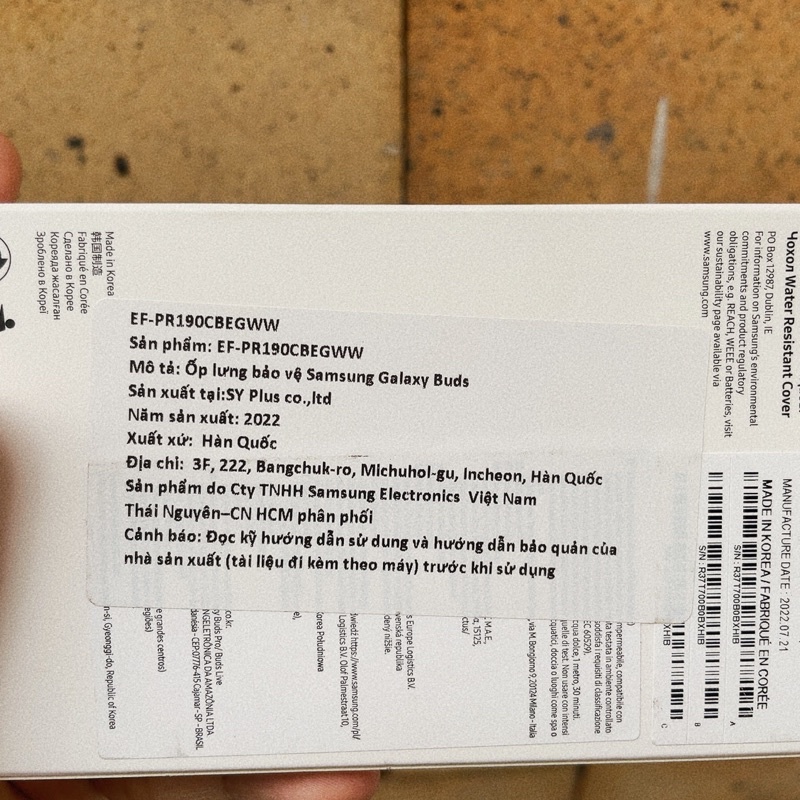 Chính hãng-Ốp chống nước Galaxy Buds Water Resistant Cover bảo vệ tai nghe Buds 2 Pro/Buds 2/Buds Pro/Buds Live