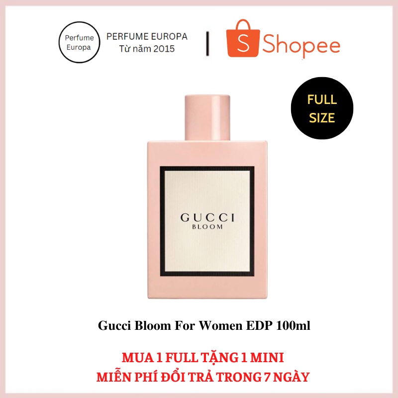 Nước hoa Gucci Bloom Eau de Parfum For Her 100ml, dầu thơm Gucci chính hãng hương hoa nhài tinh tế, lưu hương lâu