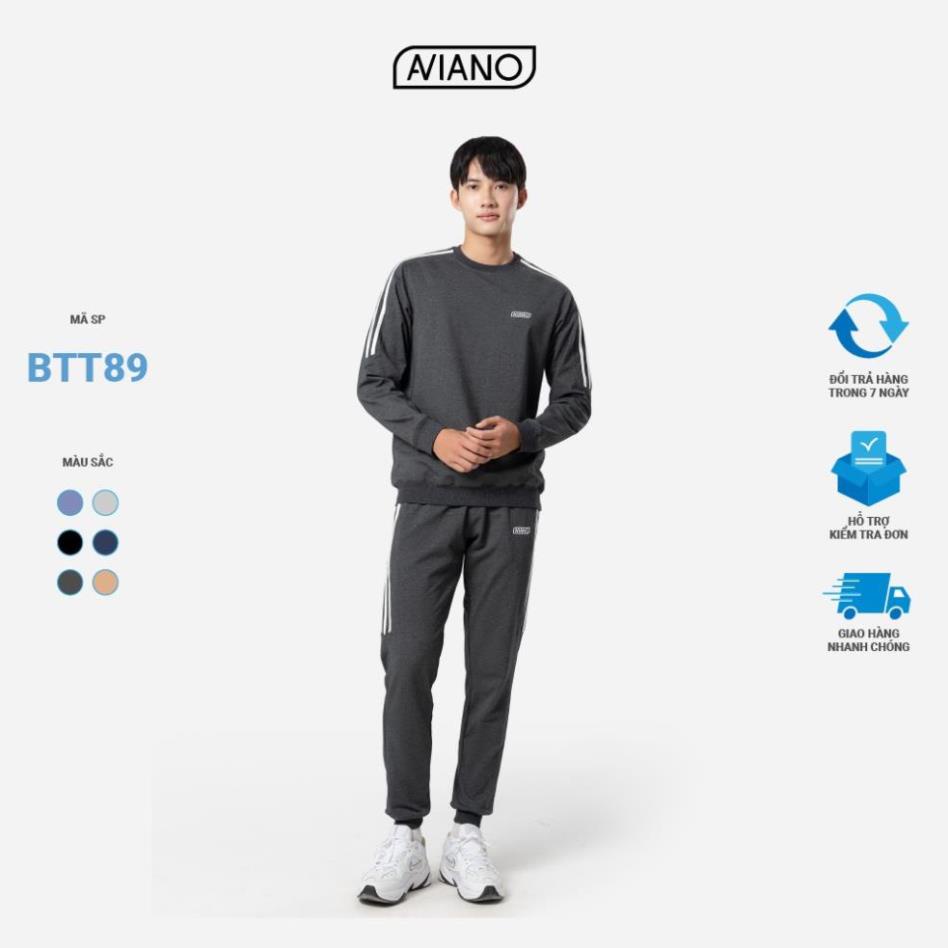 Bộ Thể Thao Nam 3 Sọc Mùa Đông Da Cá Chéo Thời Trang Thiết Kế AVIANO ! ^