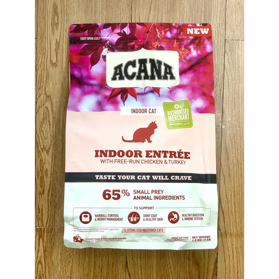 ACANA INDOOR(bao nguyên seal)-HẠT CAO CẤP CHO MÈO TRƯỞNG THÀNH bao 1.8kg