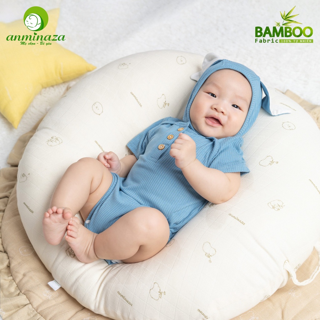 Body chip cho bé sơ sinh vải thun petit sợi tre mềm mại 0-12 tháng Anminaza Vietnam