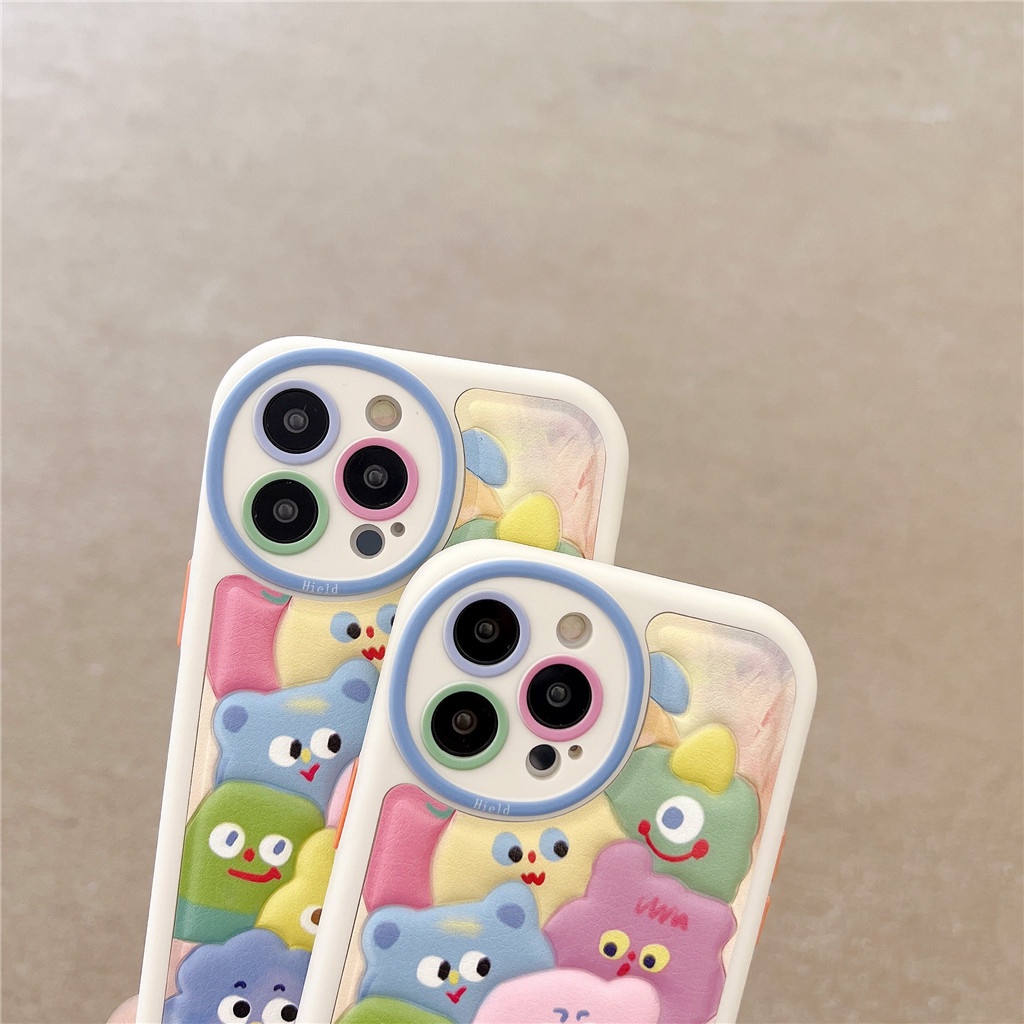 Ốp Điện Thoại Da Viền tpu Dẻo In Họa Tiết Hoạt Hình Góc Tròn Cho iphone 15 pro max 14 pro max 13 pro max 12 pro max