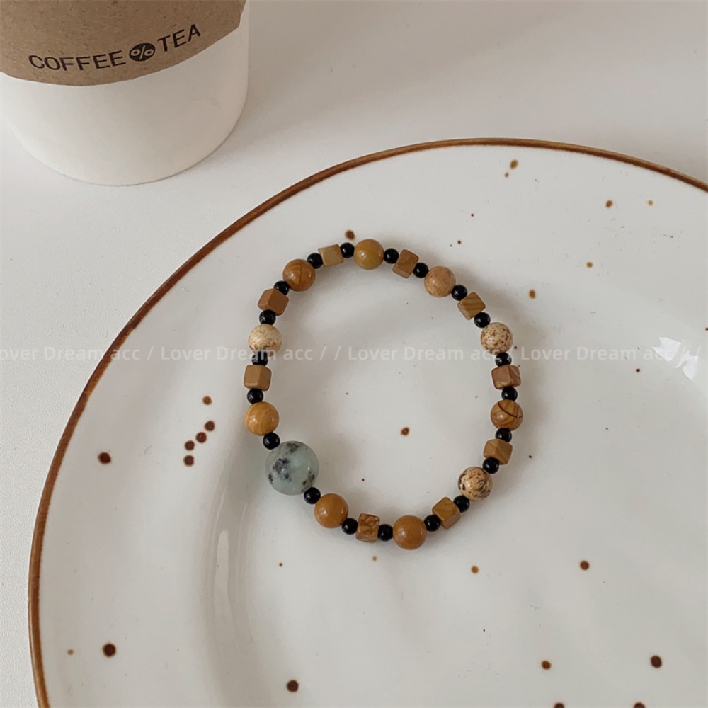 Vòng Tay Chuỗi Hạt Đá Nhiều Màu Sắc Co Giãn Phong Cách Hàn Quốc Thời Trang Cho Nam Và Nữ