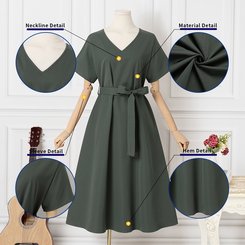 Đầm nữ Zanzea cổ v cột eo thời trang hàn quốc