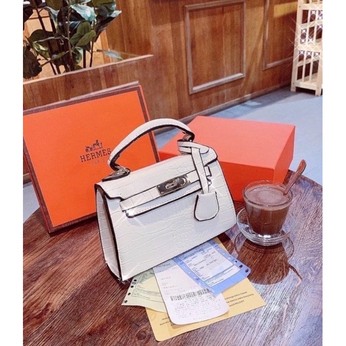 Túi Hm Bikin 2 Quai Nữ Công Sở Sang Chảnh , Túi Hm kelly nữ 1 Quai size 20cm và 25cm - Tặng Kèm Khăn Lụa