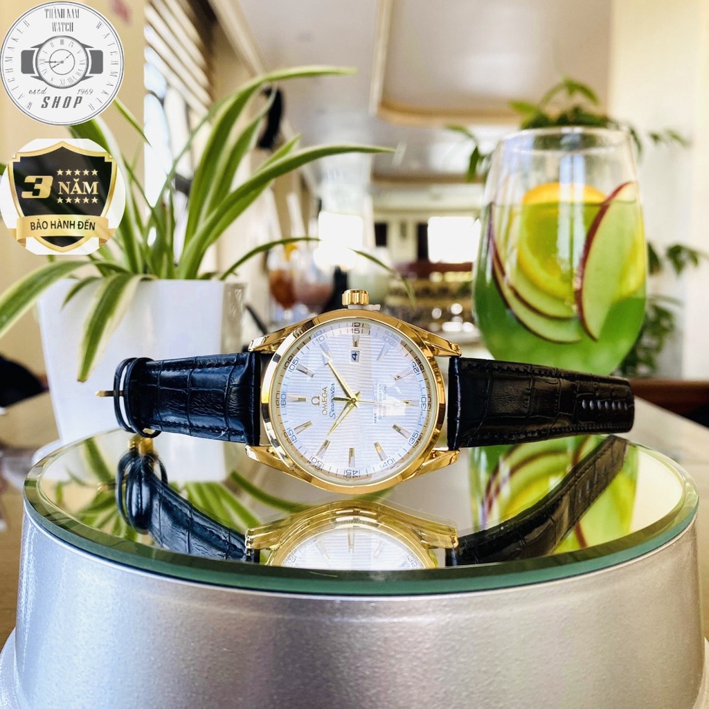 Đồng hồ Nam OMG01 Dây da cao cấp, Mặt Sapphire chống xước, chống nước thẻ bảo hành 36 tháng