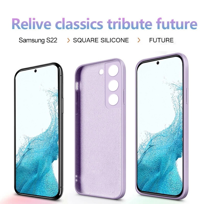 Ốp Điện Thoại Silicon Dẻo Siêu Mỏng Dáng Vuông Cho Samsung Galaxy S22 Ultra S21 Plus S20 FE Note 10 Pro 20 Ultra