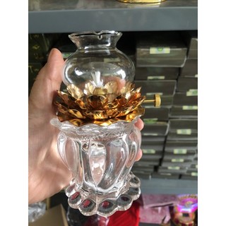 Đèn xoắn - đèn thắp dầu thủy tinh 15cm