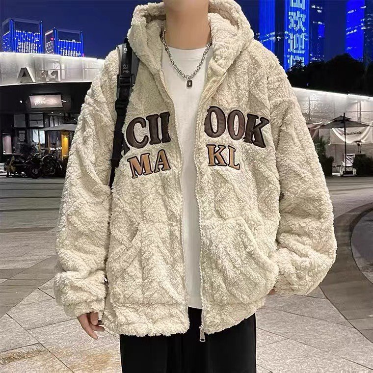 💃 Áo Khoác Lông Unisex CHANJOO Thêu Chữ Dáng Thụng HOT