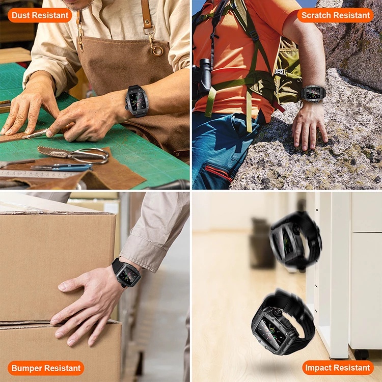 Dây Đeo Silicone + Modification Kit Ốp Bảo Vệ Cho Đồng Hồ Thông Minh apple watch series ultra 8 7 8 7 6 5 49mm 45mm 44mm 41mm