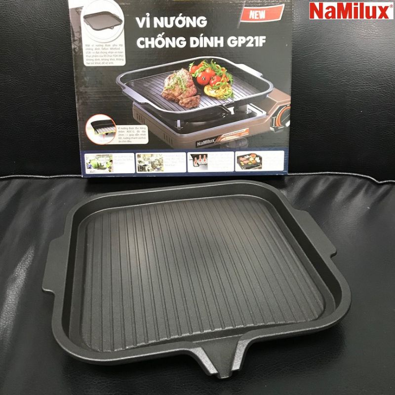 Vỉ nướng chống dính nhôm Namilux 21F TEFLON - Hàng chính hãng