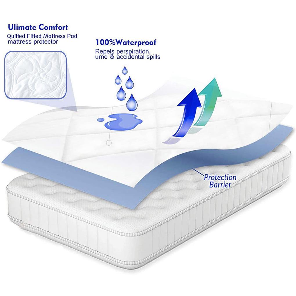 Vỏ Bọc Nệm Trải Giường Chất Liệu Cotton Thoáng Khí Chống Thấm