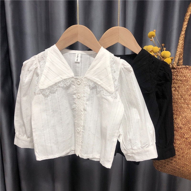 Bộ Áo Sơ Mi Dài Tay + Quần Jeans Thời Trang Mùa Thu Mới Cho Bé Gái