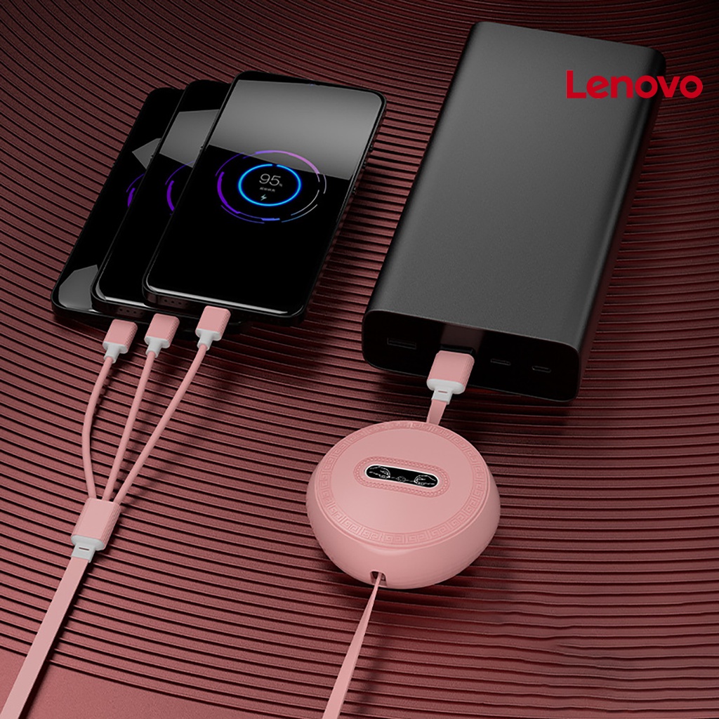Dây cáp sạc nhanh LENOVO KC-Data 3 trong 1 8Pin / Micro USB / Type-C đa năng tiện dụng