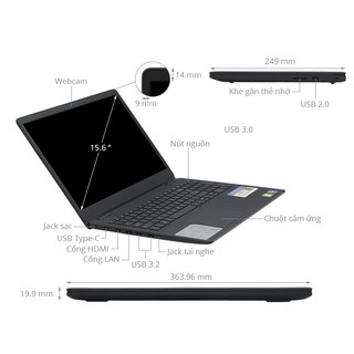 Laptop dell inspiron 3501 (3692blk) (i3 1115g4 8gb ram/256gb ssd/15.6 inch fhd cảm ứng/win10/đen)