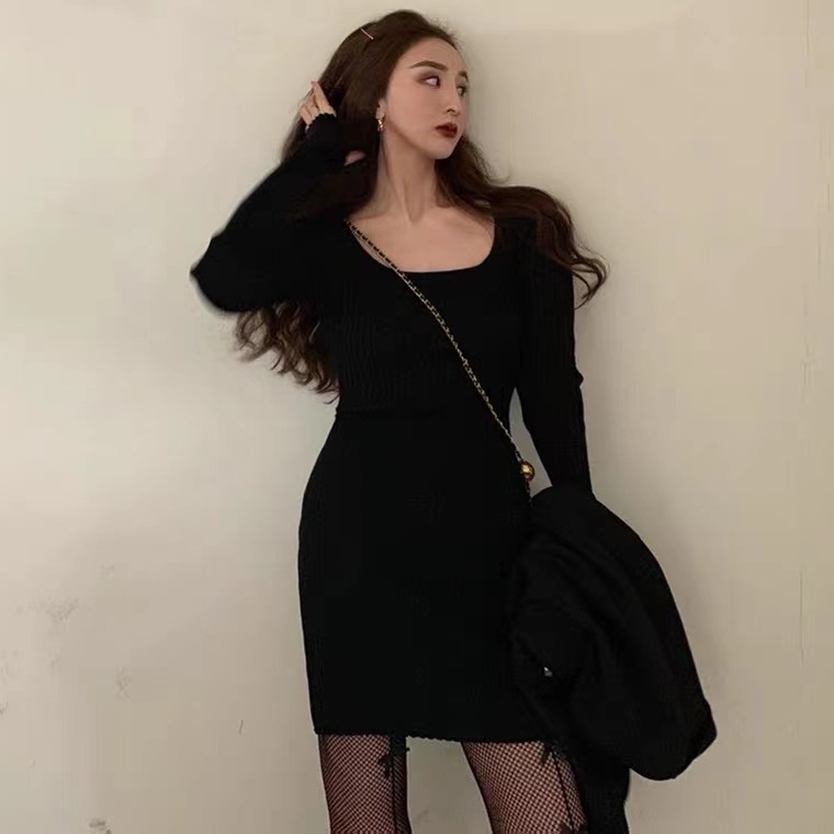 Đầm SUXI dệt kim dáng ôm thời trang mùa thu quyến rũ cho nữ