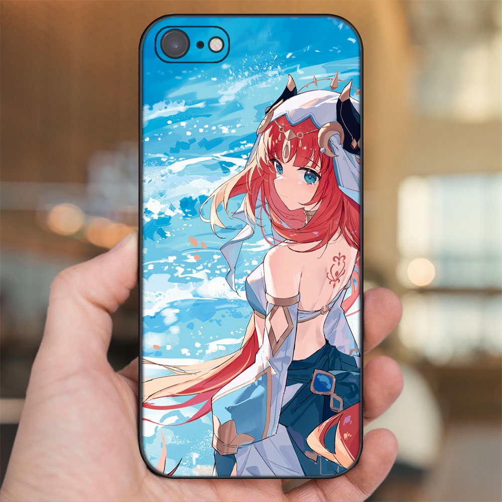 Ốp lưng iPhone 7, 8 dẻo đen cạnh vuông in hình Nilou Genshin Impact