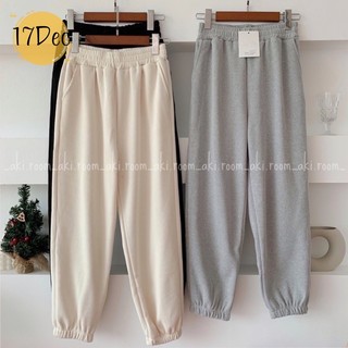 Quần jogger nữ nỉ tăm cao cấp DC802, quần nỉ bom bo gấu lưng cao kiểu dáng ulzzang cho nữ